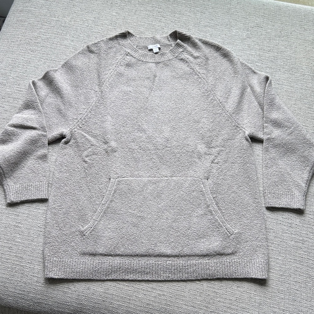 J. Jill PureJill Cozy tan Heather pumice  Gray Knit Sweater NWT medium